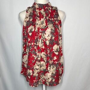 ❤️3/$30 Miss Me Floral Red Sleeveless Blouse